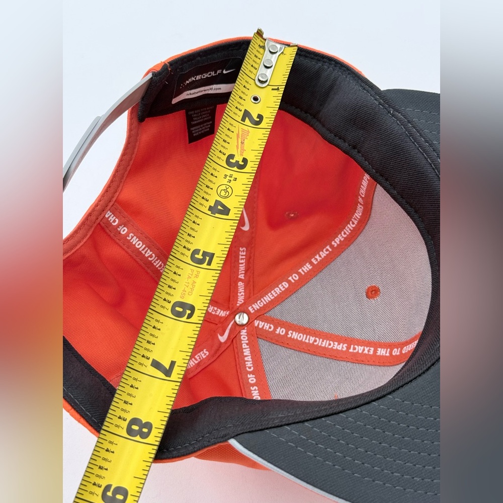 Nike Golf Hat Cap Orange Snapback Adjustable Golf… - image 8